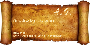 Aradszky István névjegykártya