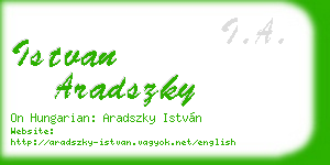 istvan aradszky business card