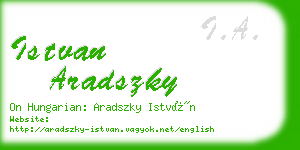 istvan aradszky business card